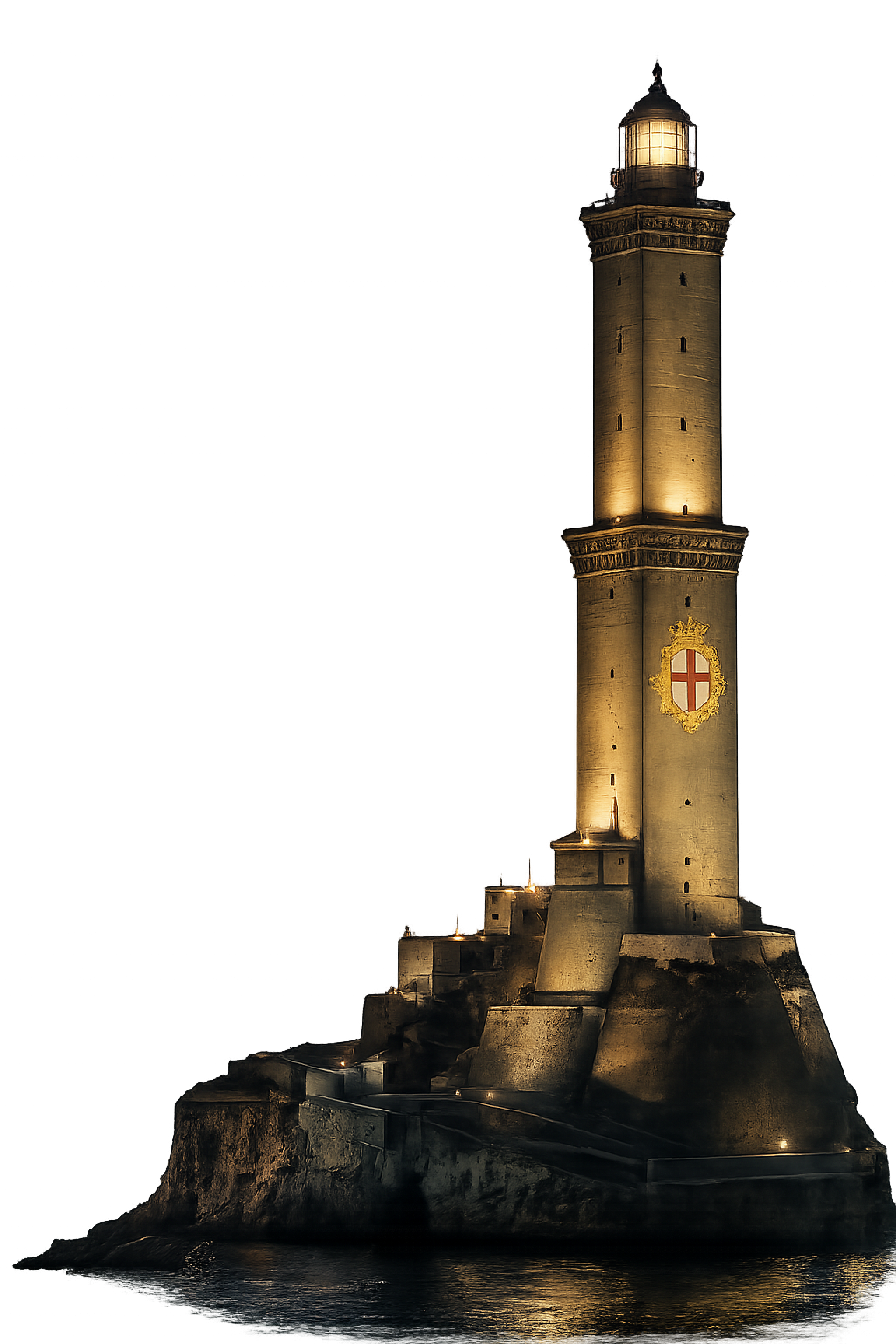 La Lanterna di Genova di notte